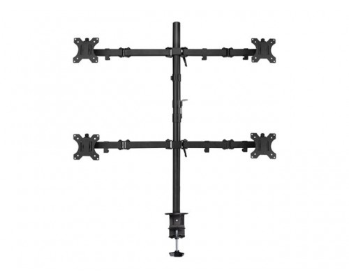 EWENT Monitor desk mount stand 4 LCD suitable for four monitors up to 32 inch and 8kg each Integrated cable management system