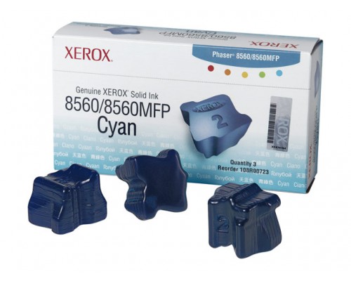 XEROX Phaser 8560, 8560MFP colorstix cyaan standard capacity 3 x 1.000 pagina s 3-pack