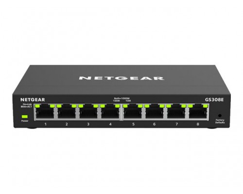 NETGEAR 8-Port Gigabit Ethernet Smart Managed Plus Switch for SMB Metal Case Desktop Fanless