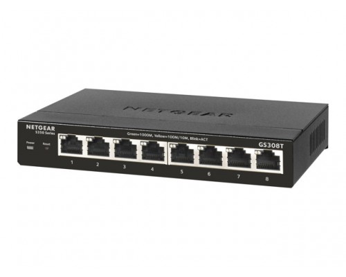 NETGEAR S350 Series 8-Port Gigabit Ethernet Smart Managed Pro Switch GS308T Layer2 Desktop