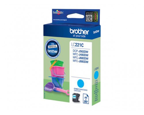 BROTHER LC-221CBP Inktcartridge Cyaan Blister 300 pagina s