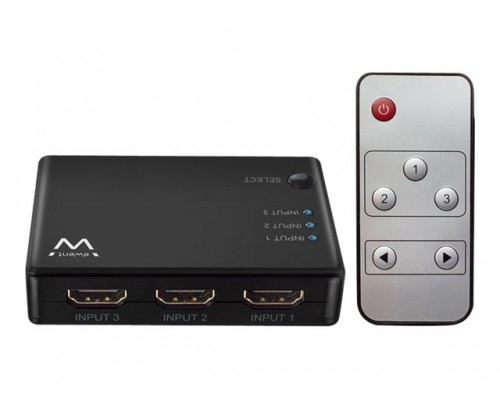EWENT HDMI Switch 3 port 4K 30Hz USB powered incl remote control