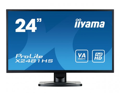 IIYAMA MON 24i VA LED FHD 1920x1080 6ms VGA&sol;DVI&sol;HDMI speakers zwart X2481HS-B1