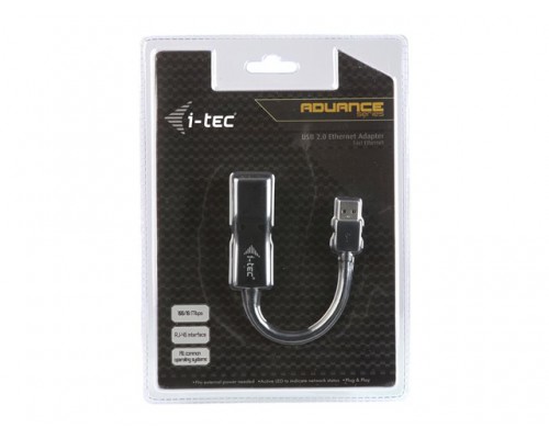 I-TEC USB 2.0 Advance 10/100 Fast Ethernet LAN Network Adapter USB 2.0 to RJ45 LED for Tablets Ultrabooks Notebooks
