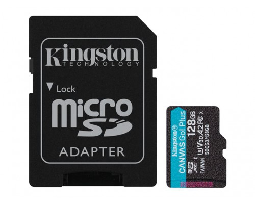 KINGSTON 128GB microSDXC Canvas Go Plus 170R A2 U3 V30 Card + ADP