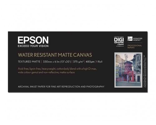 EPSON S042012 Matte water resistant canvas inktjet 375g&sol;m2 330mm x 6&period;1m 1 rol 1-pack