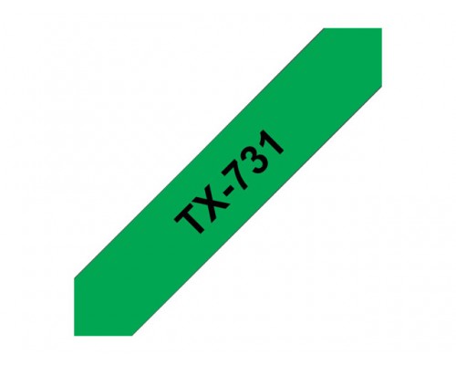 BROTHER P-Touch TX-731 black on green 12mm