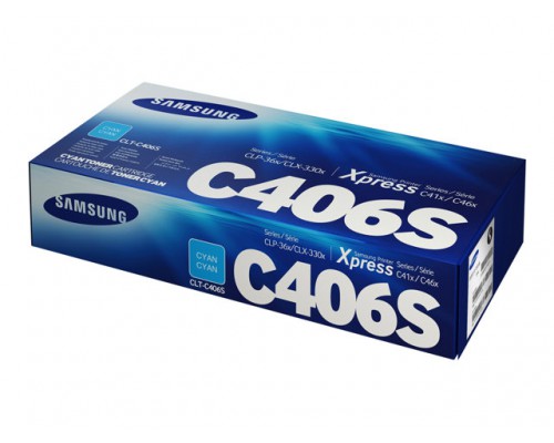 SAMSUNG CLT-C406S&sol;ELS Cyan Toner Cartridg