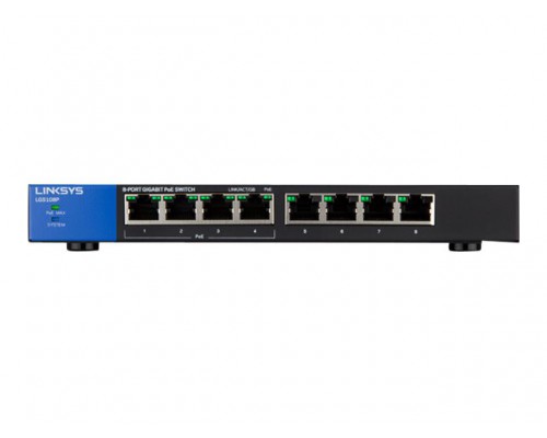 LINKSYS Unmanaged Gigabit Switch PoE+ 8-port (50W)