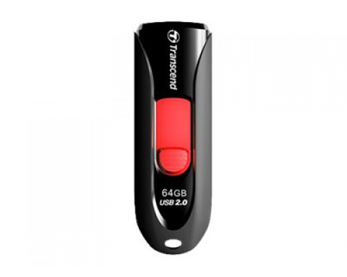 TRANSCEND JetFlash 590 64GB  USB2&period;0 USB stick Zwart Capless