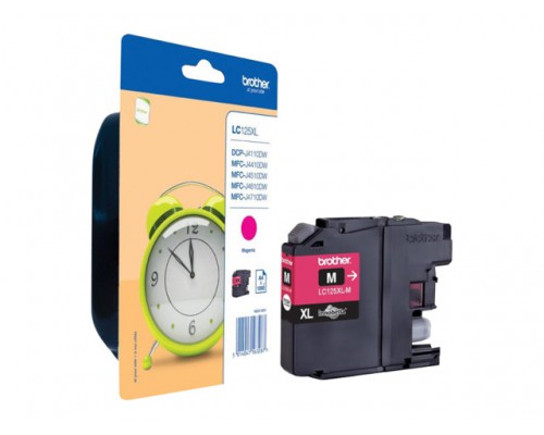 BROTHER LC-125XL inktcartridge magenta high capacity 1&period;200 paginas 1-pack blister zonder alarm