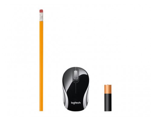 LOGITECH Mouse Wireless M187 Mini Mouse Black - Tiny unifying nano receiver - Muis Zwart Draadloos