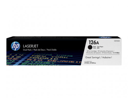 HP 126A originele toner cartridge zwart standard capacity 2-pack