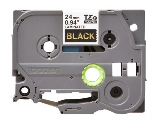 BROTHER P-Touch TZE-354 gold on black 24mm