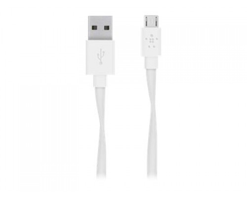 BELKIN 1.2m Flat USB to Micro-USB White