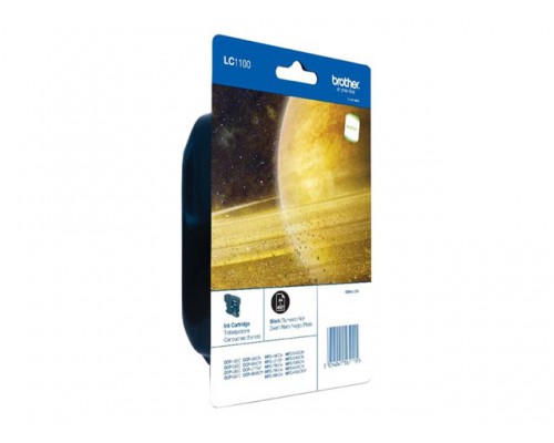 BROTHER LC-1100 inktcartridge zwart standard capacity 9&period;5ml 450 paginas 1-pack blister zonder alarm