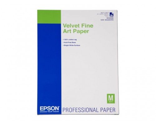 EPSON S042096 Velvet fine art paper inktjet 260g&sol;m2 A2 25 sheets 1-pack