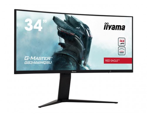 IIYAMA G-Master GB3466WQSU-B1 34inch 3440x1440 UWQHD 1500R Curved 144Hz VA panel 1ms HDR400 FreeSync Speakers 2xHDMI 2xDP