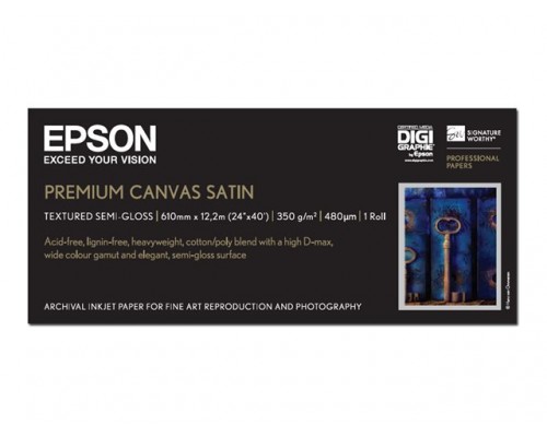 EPSON Premier art water resistant canvas inktjet 350g&sol;m2 610mm x 12&period;2m 1 rol 1-pack
