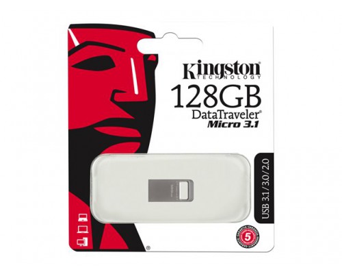 KINGSTON 128GB DTMicro USB3&period;1&sol;3&period;0 Type-A metal ultra-compact flash drive