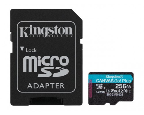 KINGSTON 256GB microSDXC Canvas Go Plus 170R A2 U3 V30 Card + ADP