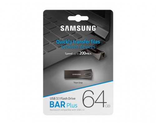SAMSUNG BAR PLUS 64GB USB 3&period;1 Titan Gray