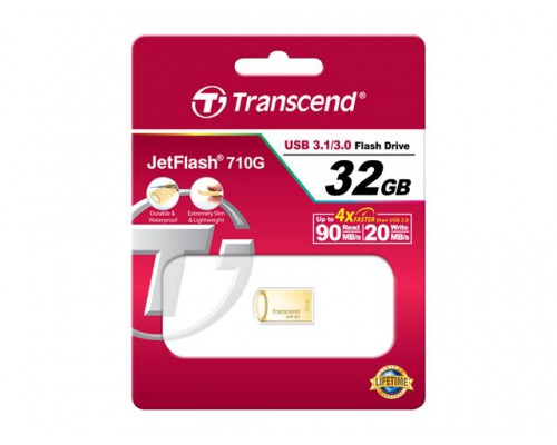 TRANSCEND JF 710 32GB Gold Plating USB 3&period;0 Gold