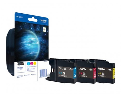 BROTHER LC-1280 inktcartridge cyaan&comma; magenta en geel extra high capacity 3x 1&period;200 pagina s 1-pack blister zonder alarm