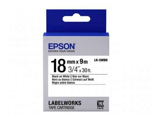EPSON LK5WBN Standaard Zwart op wit tape 18mm - 9m