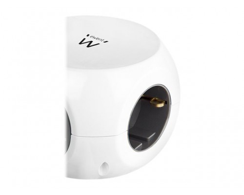 EWENT Power block 3 USB charging ports 3 German outlets white 3m