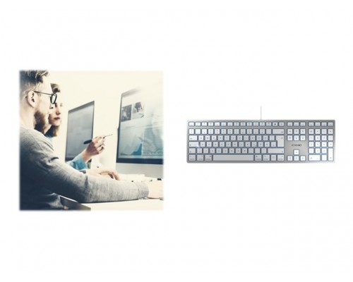 CHERRY KC6000 SLIM FOR MAC - Corded Keyboard - USB - SILVER &lpar;DE&rpar;