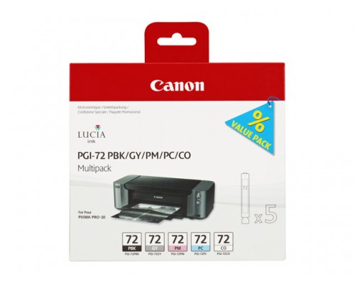 CANON PGI-72 PBK&sol;GY&sol;PM&sol;PC&sol;CO inktcartridge zwart en kleur standard capacity combopack