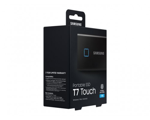 SAMSUNG Portable SSD T7 Touch 1TB extern USB 3&period;2 Gen&period;2 black metallic
