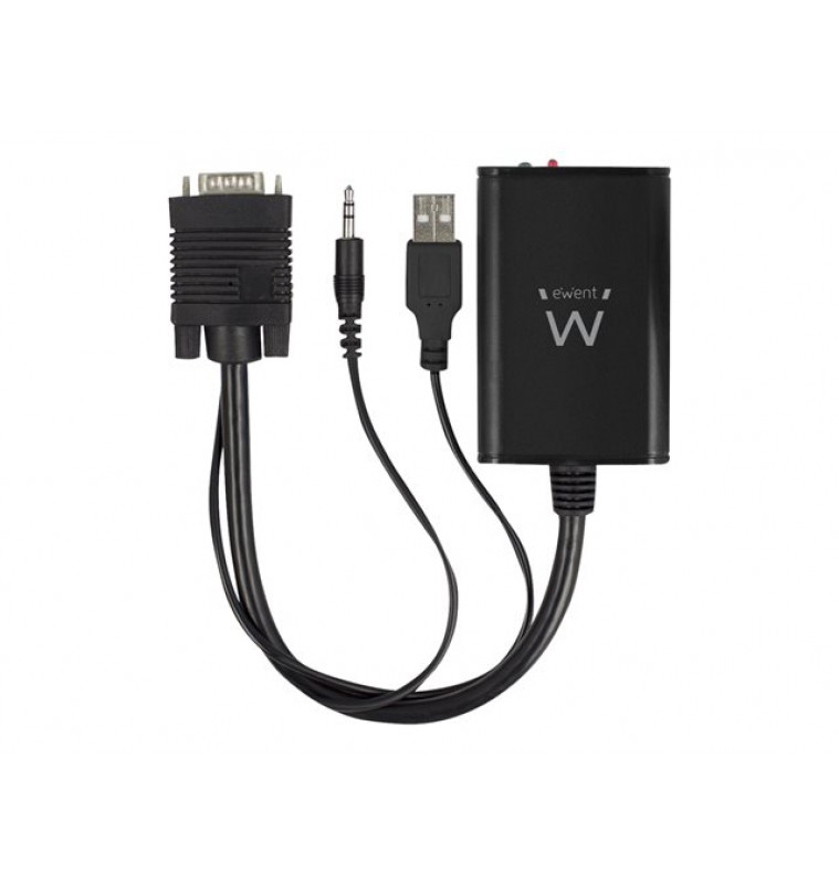EWENT Converter VGA male - HDMI female with audio USB powered