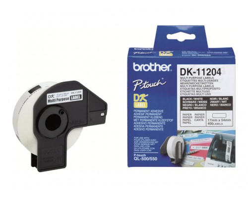 BROTHER P-Touch DK-11204 die-cut multi purpose label 17x54mm 400 labels