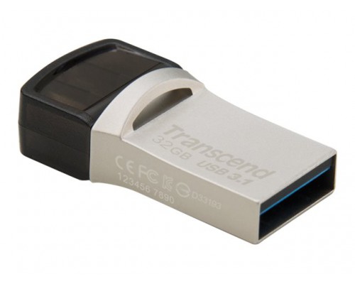 TRANSCEND JF 890 32GB Silver Plating Dual USB 3&period;1 Plug A &plus; Typ C