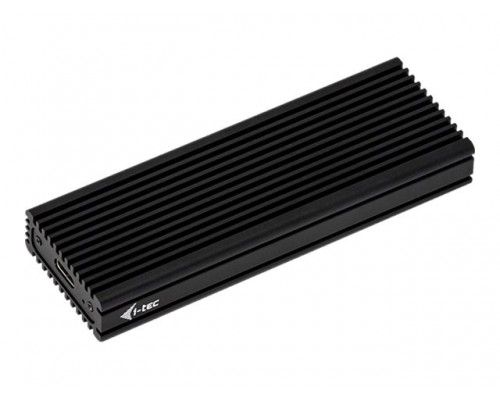 I-TEC USB C 3.1 Gen. 2 MySafe External enclosure for M.2 NVMe PCIe SSD up to 10 Gbps Alucase Black
