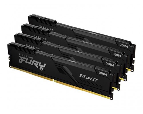 KINGSTON 64GB 2666MHz DDR4 CL16 DIMM Kit of 4 1Gx8 FURY Beast Black