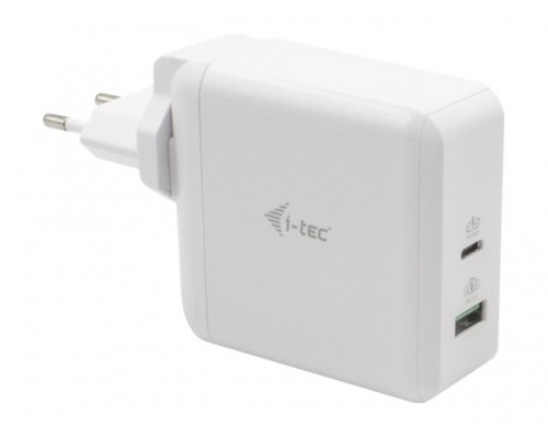 I-TEC USB-C Travel Charger 60W 1x USB-C port 60W 1x USB-A port 18W for laptops tablets smartphones HP Apple Dell MacBook etc&period;