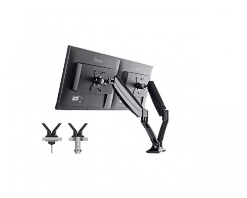 IIYAMA ACC Flexible desk mount with clamp or grommet for dual monitor 10i-27i height adj&period; gas spring size VESA 75x75&sol;100x100 1-5kg