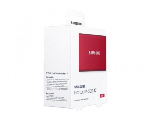 SAMSUNG Portable SSD T7 1TB extern USB 3&period;2 Gen 2 metallic red