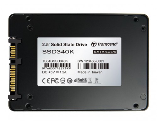 TRANSCEND SSD340S SSD 64GB intern 6.4cm 2.5inch SATA3 6Gb/s TLC aluminium case incl. bracket
