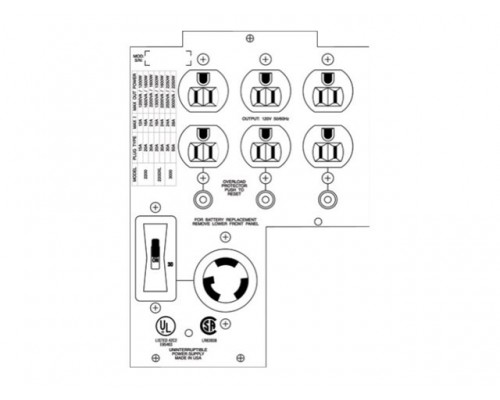 APC Backplate Kit W 6 5-15R 1 L5-30R for SUA2200 and SUA3000