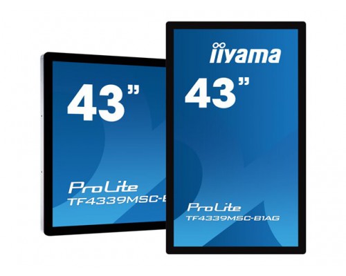 IIYAMA TF4339MSC-B1AG 43inch PCAP LED 1920x1080 12 Points Touch 16:9 60Hz 4000:1 340cd/m2 2xHDMI 2xDP VGA