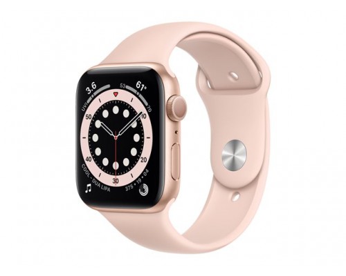 APPLE Watch Series 6 GPS 44mm Gold Aluminium Case with Pink Sand Sport Band Regular