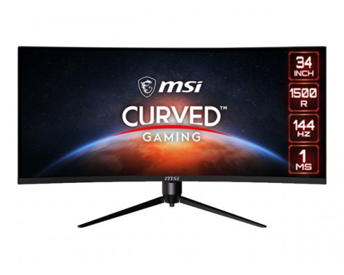 MSI Optix MAG342CQR 34inch Monitor VA Curve UWQHD 1500R 144Hz 250cd&sol;m2 1ms Black DP 2xHDMI