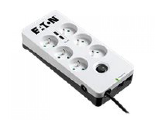 EATON Power Surge Socket 10A Protection Box 6 outlets FR with Tel &sol; Internet line protection USB