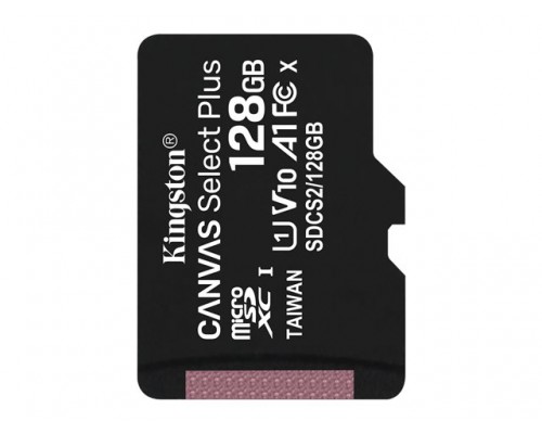 KINGSTON 128GB micSDXC Canvas Select Plus 100R A1 C10 Single Pack w/o ADP