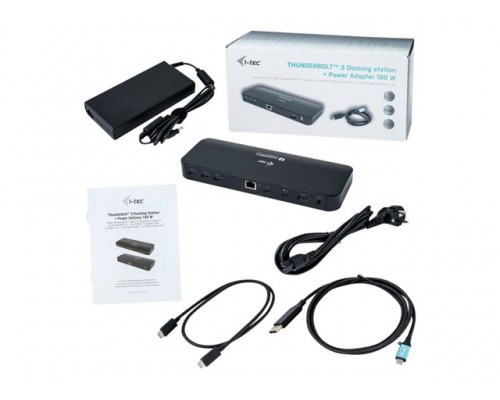 I-TEC Thunderbolt3 Dual 4K Docking Station 2x 4K or 1x 5K 2x TB3 1x HDMI 1x GLAN 5x USB 3&period;0 1x SD Cardreader 1x Audio&sol;Mic 85W PD