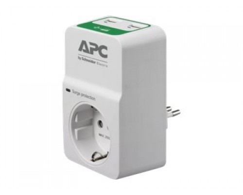 APC Essential SurgeArrest 1 Outlet 230V 2 Port USB Charger Italy